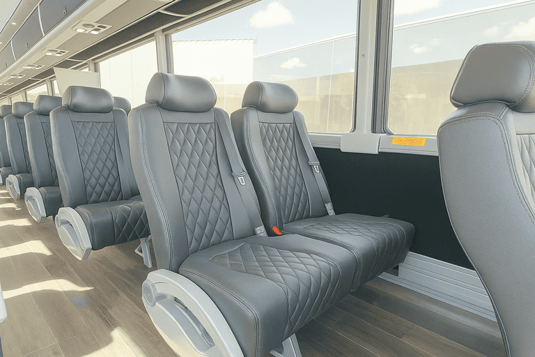 interior of Portland Shuttle Bus Rentals charter bus